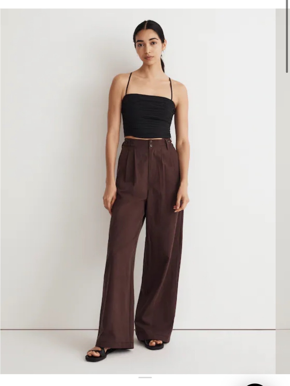 Madewell Wide Leg Pants in Dark Brown